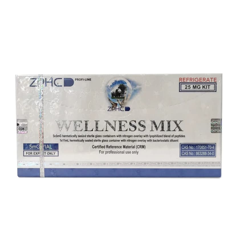 Wellness Mix ZPHC 25 mg (Ipamorelin 2.5 mg + CJC-1295 2.5 mg) 5 flakon × 5 mg